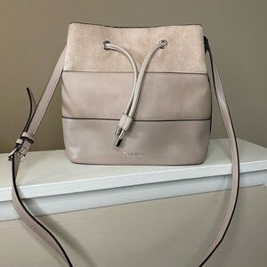 Calvin Klein Women's Gabrianna Novelty Bucket Shoulder Bag, Suede